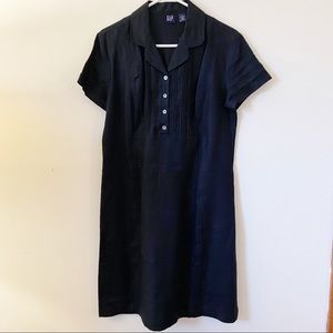 NWT Gap Black Linen Shirt Dress Sz 10